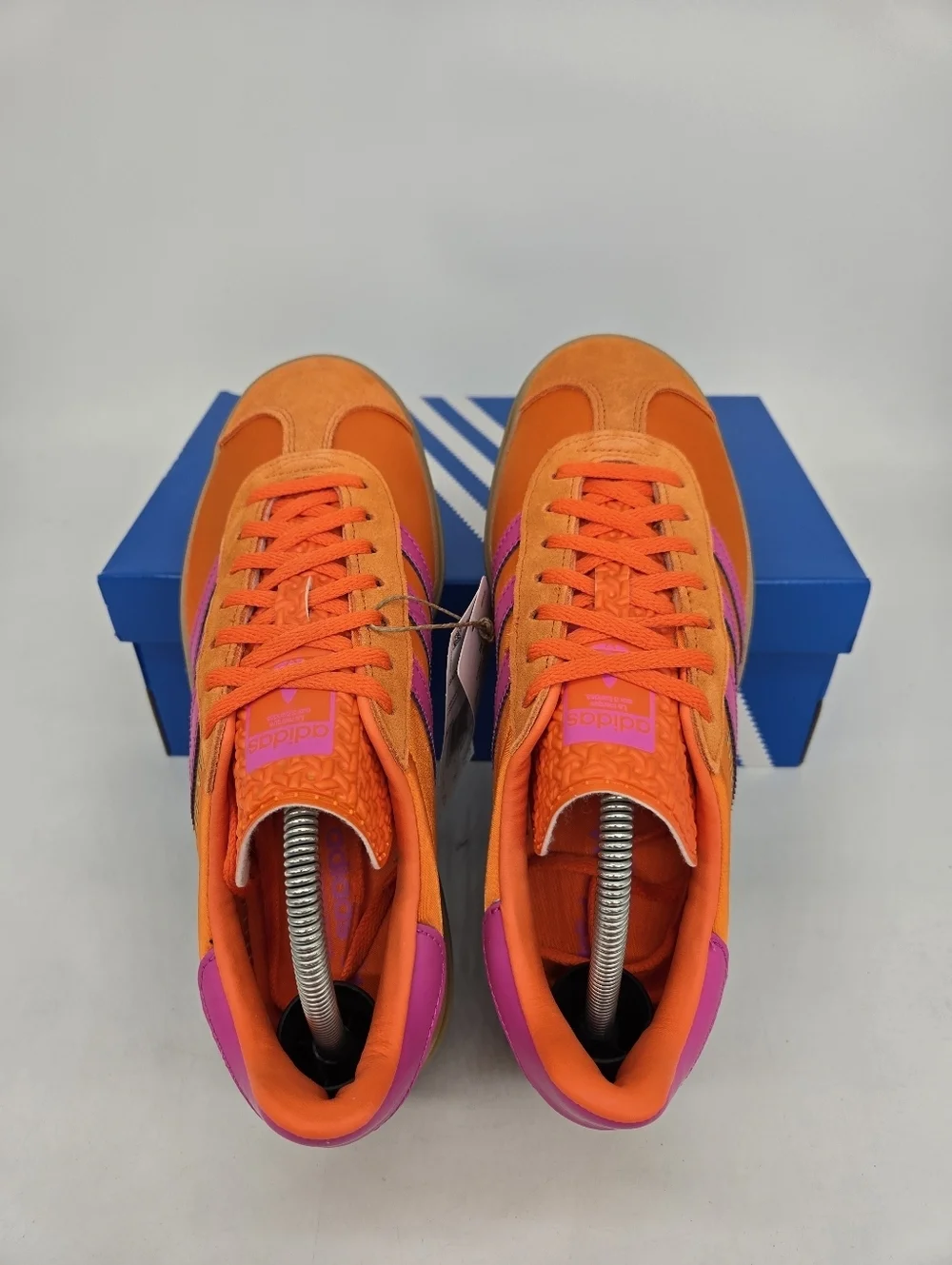 adidas Women's Gazelle Bold JI2703 Orange Semi Lucid Fuchsia Shoes Size 7 New